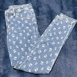 Old Navy Blue Floral Skinny Jeans